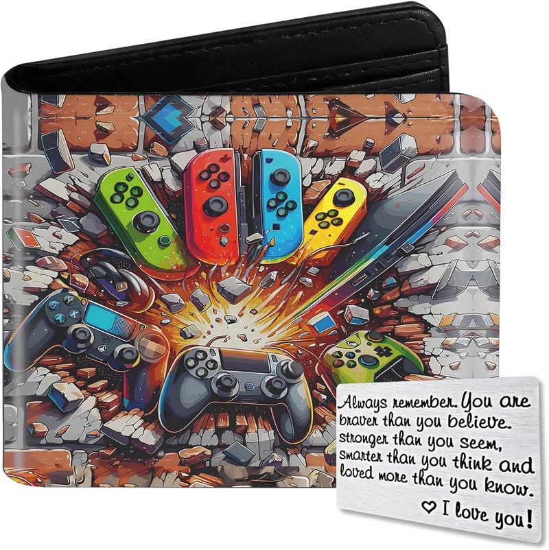 Roacap Kids Wallet for Boys, Cool Wallets for Teen Son Ages 4 5 6 7 8 9 10 11 12 13 14 15 16, Leather Bifold Purse for Kid, Christmas Birthday Gift for Video Game Gaming Gamer Teenage - Image 1